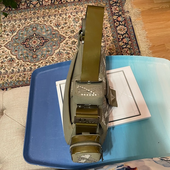 Dior Limited Edition Olive Green Silk Street Chic Columbus Ave Bag - Picture 9 of 16